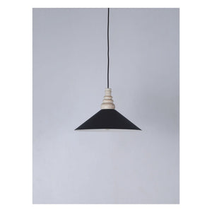 JS-GL-6143-1 - Black & White Metal & Wood Modern Hanging Light