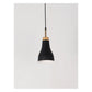 JS-GL-6144-1 - Black & White & Antique Brass Metal & Wood Modern Hanging Light