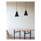 JS-GL-6144-1 - Black & White & Antique Brass Metal & Wood Modern Hanging Light