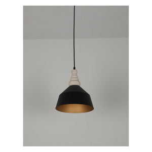 JS-GL-6168-1 - Black & Gold Metal & Wood Modern Hanging Light