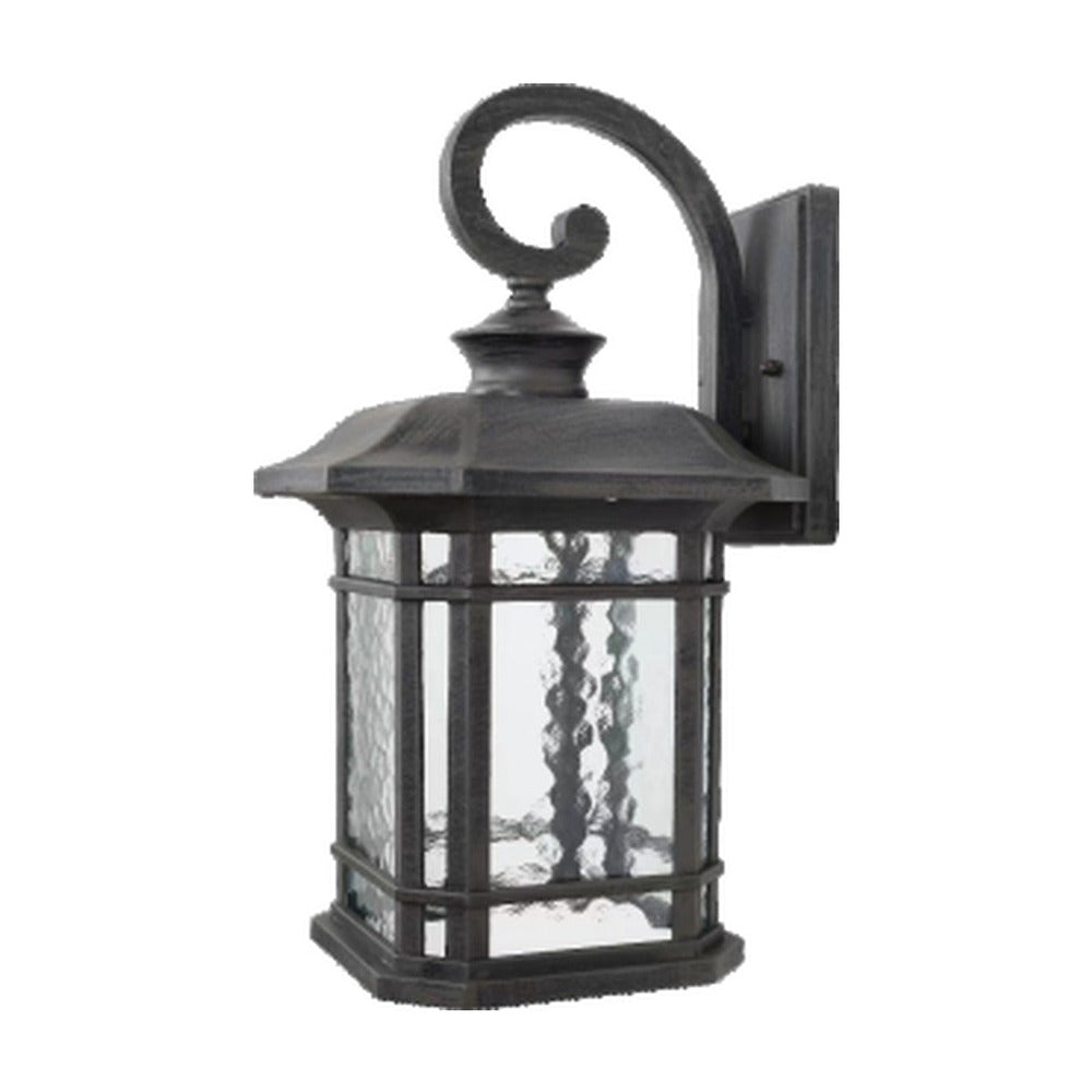 JS-GL-62-W - RUSTIC GREY METAL & GLASS Decorative Outdoor Wall Light