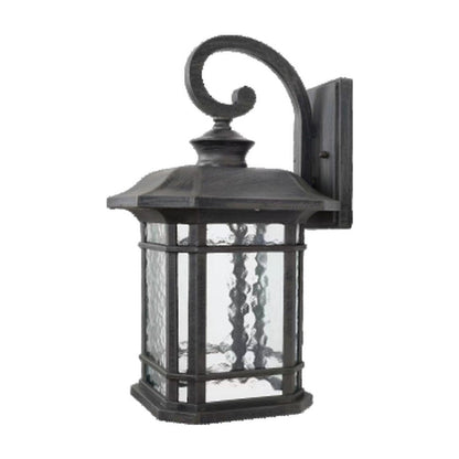 JS-GL-62-W - RUSTIC GREY METAL & GLASS Decorative Outdoor Wall Light
