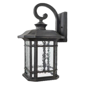JS-GL-62-W - RUSTIC GREY METAL & GLASS Decorative Outdoor Wall Light