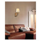JS-GL-6272/1W - Antique Brass Metal & Fabric Shade Modern Wall Light