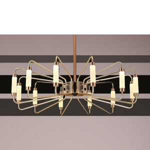 JS-GL-6306-12 - FRENCH GOLD METAL & ACRYLIC Modern Hanging Light