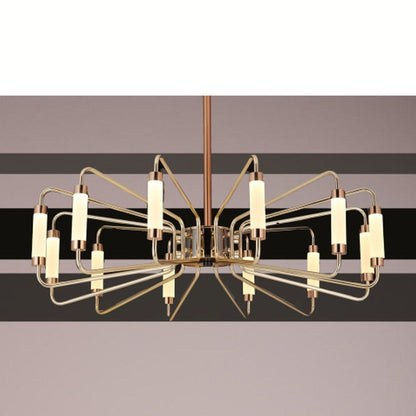 JS-GL-6306-12 - FRENCH GOLD METAL & ACRYLIC Modern Hanging Light