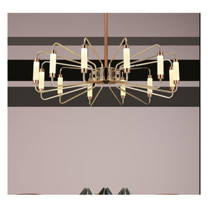 JS-GL-6306-12 - FRENCH GOLD METAL & ACRYLIC Modern Hanging Light