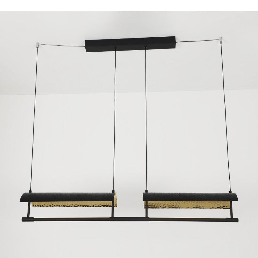 JS-GL-6320-2 - Black & Gold Metal & Acrylic Led Hanging Light