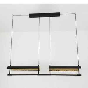 JS-GL-6320-2 - Black & Gold Metal & Acrylic Led Hanging Light