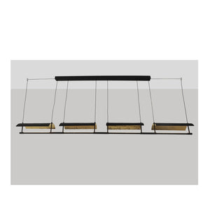 JS-GL-6320-4 - Black & Gold Metal & Acrylic Led Hanging Light