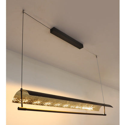 JS-GL-6320-L - Black & Gold Metal & Acrylic Led Hanging Light