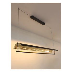 JS-GL-6320-L - Black & Gold Metal & Acrylic Led Hanging Light