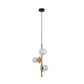 JS-GL-6349-3 CRM - Antique Brass Metal & Ceramic Glass Hanging Light