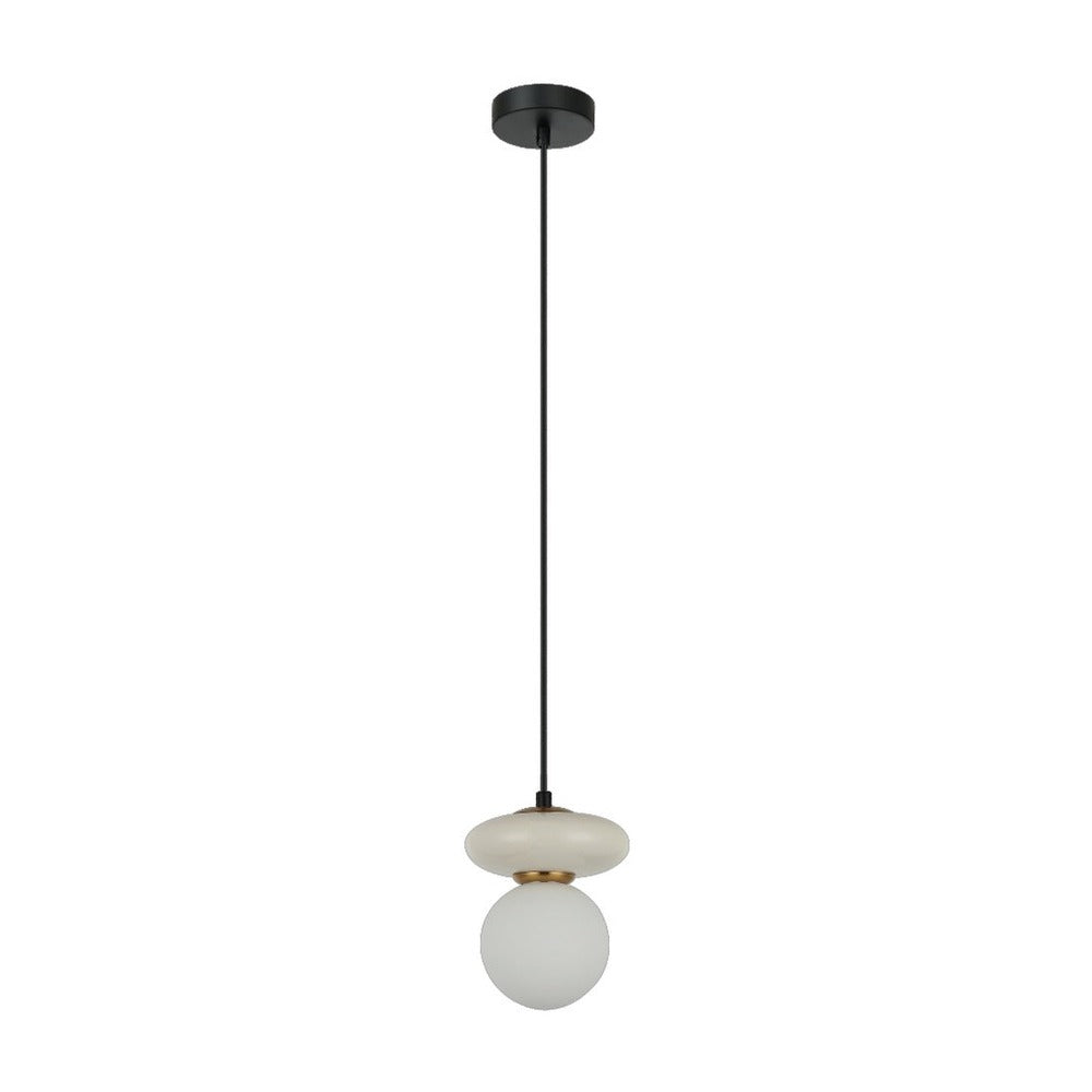 JS-GL-6360-1 - Antique Brass Metal Glass Hanging Light