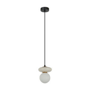 JS-GL-6360-1 - Antique Brass Metal Glass Hanging Light