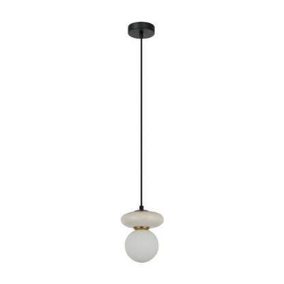 JS-GL-6360-1 - Antique Brass Metal Glass Hanging Light