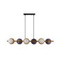 JS-GL-6361-6 - Antique Brass Metal & Glass & Ceramic Led Hanging Light