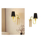 JS-GL-639 -W - Antique Brass Metal & Fabric Shade Modern Wall Light
