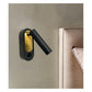 JS-GL-6410-BK - ANTIQUE BRASS & BLACK METAL Bedside Led Reading Wall Light