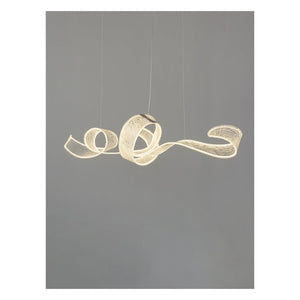 JS-GL-6416 - Antique Brass Metal & Acrylic Led Chandelier