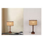 JS-GL-6487-TL - Wood Finish Metal & Rattan Cane Table Lamp