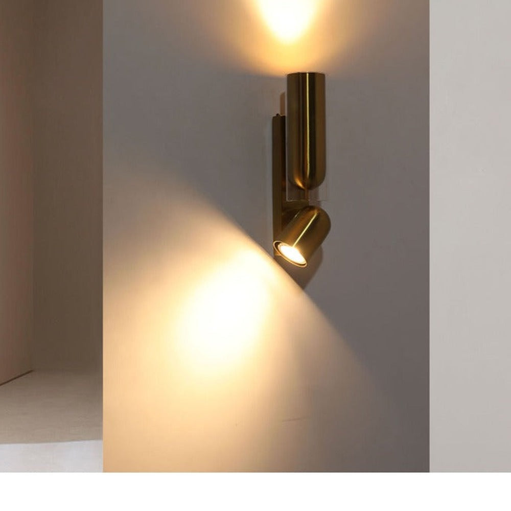 JS-GL-6489B - Antique Brass Metal & Glass Modern Wall Light