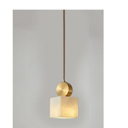 JS-GL-6501-600 - BLACK METAL & ACRYLIC Marble Hanging Light