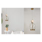 JS-GL-6570D - Antique Brass Metal & Acrylic Glass Hanging Light
