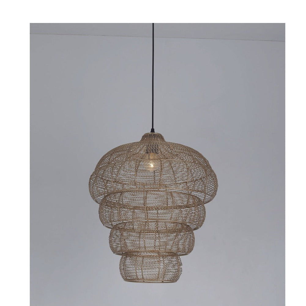 JS-GL-65964 - Brass Gold & Black Metal Hanging Light