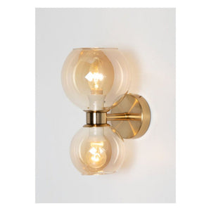 JS-GL-6602-2AB - ANTIQUE BRASS METAL & GLASS Modern Wall Light