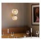 JS-GL-6602-2AB - ANTIQUE BRASS METAL & GLASS Modern Wall Light