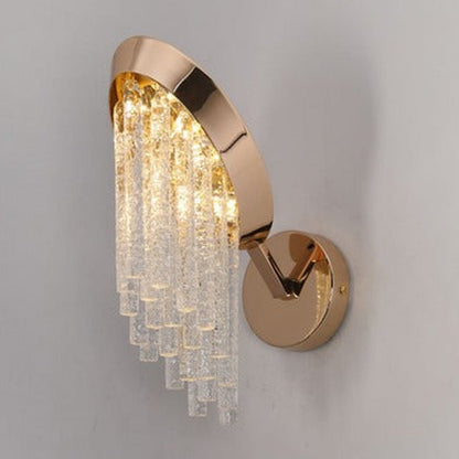JS-GL-6602-LW - Rose Gold Metal & Crystals Crystal Wall Light