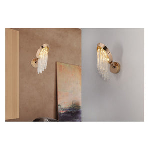 JS-GL-6602-LW - Rose Gold Metal & Crystals Crystal Wall Light