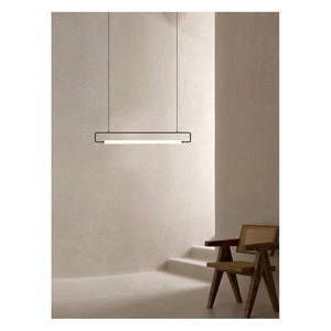 JS-GL-66075-BK - Black Metal & Acrylic Led Hanging Light
