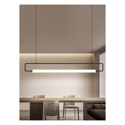 JS-GL-66075-BK - Black Metal & Acrylic Led Hanging Light