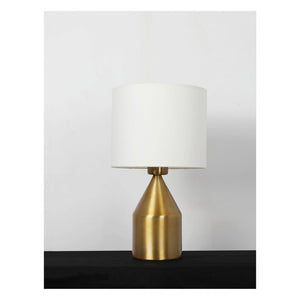 JS-GL-6625-T - Antique Brass Metal & Fabric Shade Modern Table Lamp