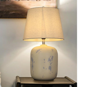 JS-GL-6640-1 - Ceramic Metal & Fabric Shade Modern Table Lamp
