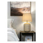 JS-GL-6640-1 - Ceramic Metal & Fabric Shade Modern Table Lamp