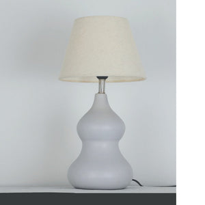 JS-GL-6650-1 - Ceramic Metal & Fabric Shade Modern Table Lamp