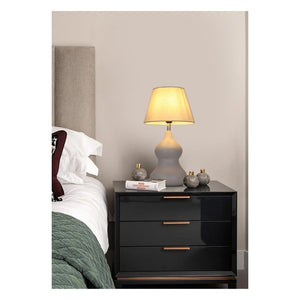 JS-GL-6650-1 - Ceramic Metal & Fabric Shade Modern Table Lamp