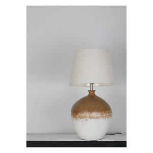 JS-GL-6660-1 - Ceramic Metal & Fabric Shade Modern Table Lamp