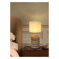 JS-GL-6670-1 - As Per Image Metal & Wood & Fabric Shade Wooden Table Lamp