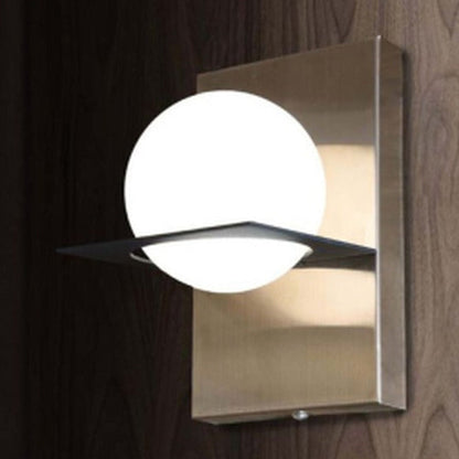 JS-GL-6770-1AB - BLACK & ANTIQUE BRASS METAL Glass Ball Wall Light
