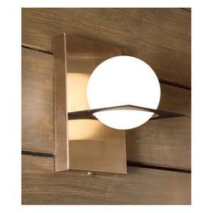 JS-GL-6770-1COP - BLACK & ANTIQUE COPPER METAL Glass Ball Wall Light
