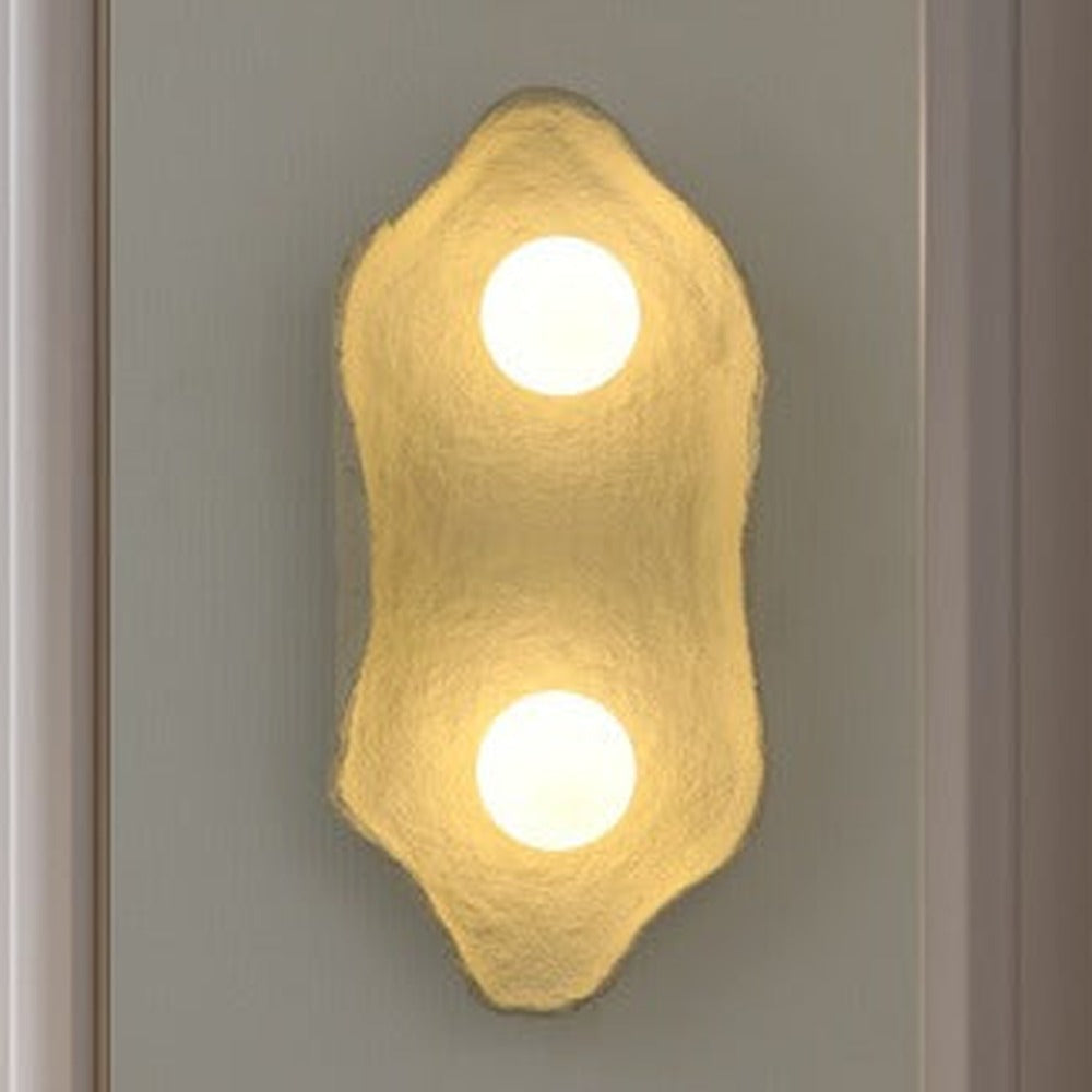 JS-GL-67754-W - White Grey & Black Metal & Glass & Paper Mache Modern Wall Light
