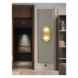 JS-GL-67754-W - White Grey & Black Metal & Glass & Paper Mache Modern Wall Light