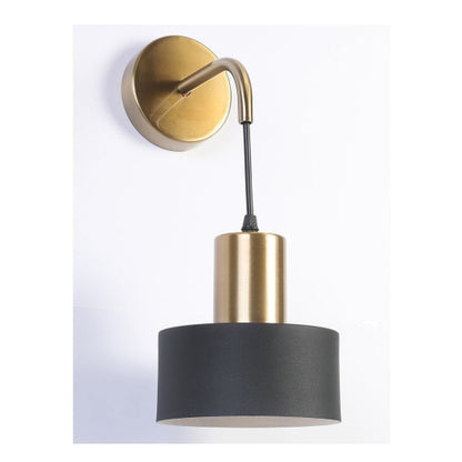 JS-GL-6776-1 BK - ANTIQUE BRASS & BLACK & WHITE METAL Led Wall Light