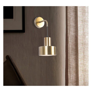 JS-GL-6777-1 AB - ANTIQUE BRASS & WHITE METAL Led Wall Light