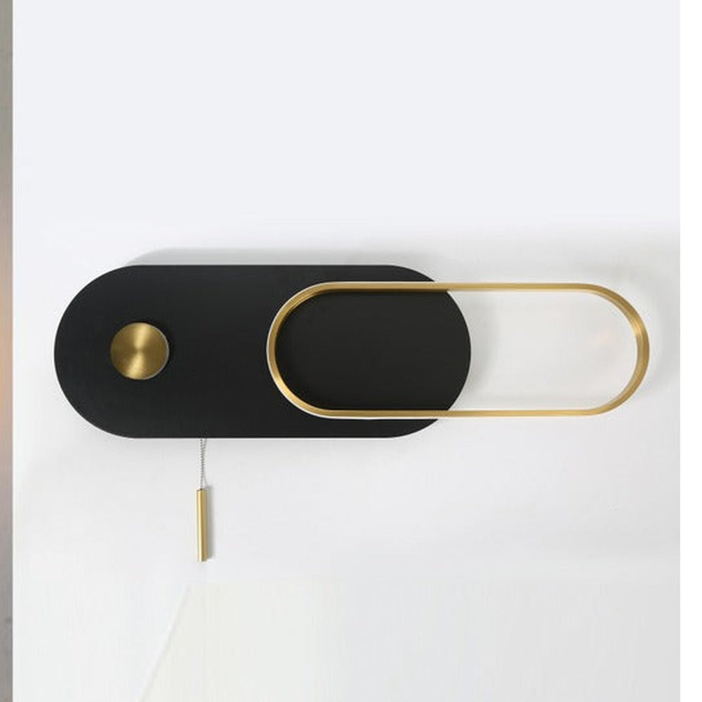 JS-GL-6797-W - Black & Antique Brass Metal & Silicon Modern Wall Light