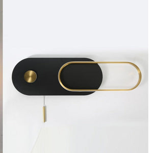 JS-GL-6797-W - Black & Antique Brass Metal & Silicon Modern Wall Light
